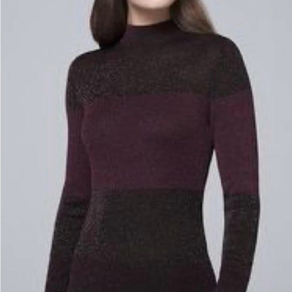 White House Black Market metallic colorblock sweater tunic - Picture 4 of 5